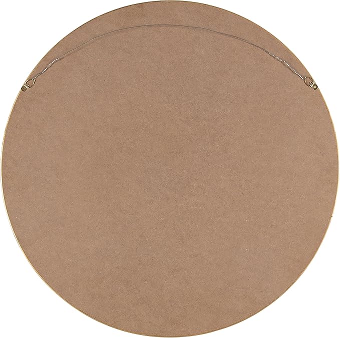 Kate and Laurel Travis Round Wood Wall Mirror, 25.6" Diameter, Gold, Modern Glam Wall Décor Accent