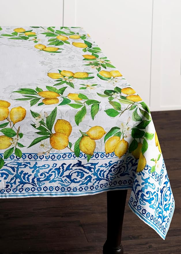 Maison d' Hermine Table Cloth Square Table 100% Cotton 54 x 54 Inches Tablecloth Reusable Decorative for Dining Room Farmhouse Home Valentines Day Decorations Spring Summer - Cedrat