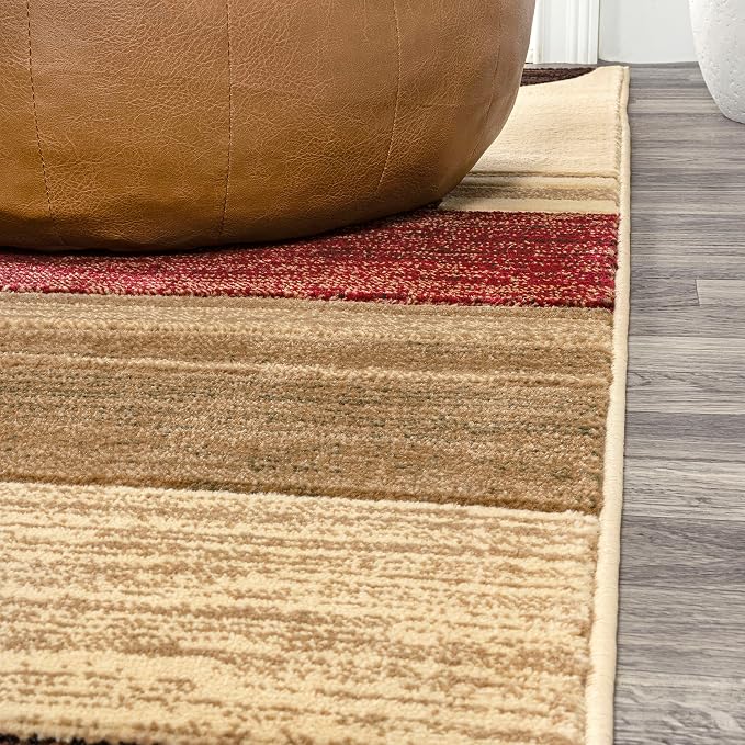 JONATHAN Y Abstract Arches Cream/Brown/Red Runner Rug 2X8 ft, Tamara Retro for Living Room, Bedroom, Kitchen, Office, Easy-Cleaning, High Traffic, Pet-Friendly, Non-Shedding UNQ102A-28