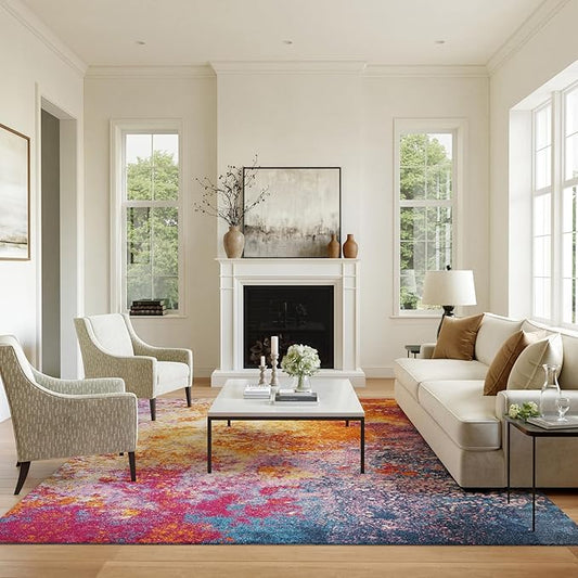 Nourison Home Passion 7' x 10' Multicolor Fabric Modern Area Rug (7' x 10')