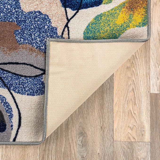 Rugshop Cream Bright Flowers Non Slip Non-Shedding Area Rug for Living Room, Dining Room and Large Areas, 7'10" x 10'
