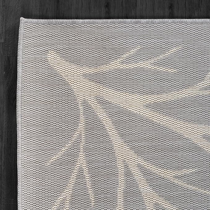 Washable Indoor Outdoor Rug 6x9 Modern Area Rugs Branch Pattern Non Shedding Waterproof Easy Clean Patio Deck Porch Living Room Bedroom Garden RV (6 X 9 Gray)