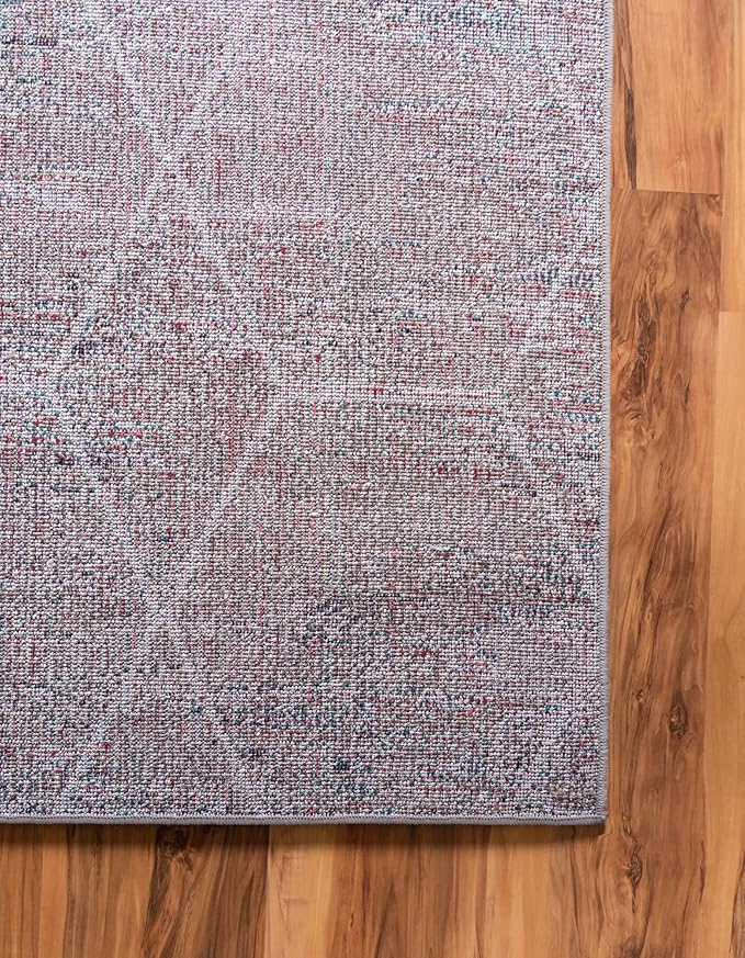 Unique Loom Trellis Frieze Collection Area Rug - Geometric (2' x 6' Runner, Blue Multi/ Ivory)