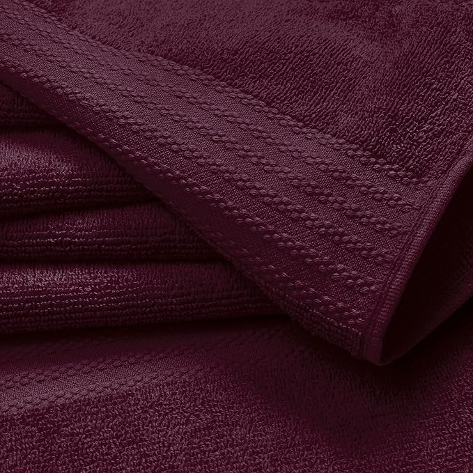 GLAMBURG Premium Cotton Oversized 2 Pack Bath Sheet 35x70-100% Pure Cotton - Ideal for Everyday use - Ultra Soft & Highly Absorbent - Machine Washable - Burgundy