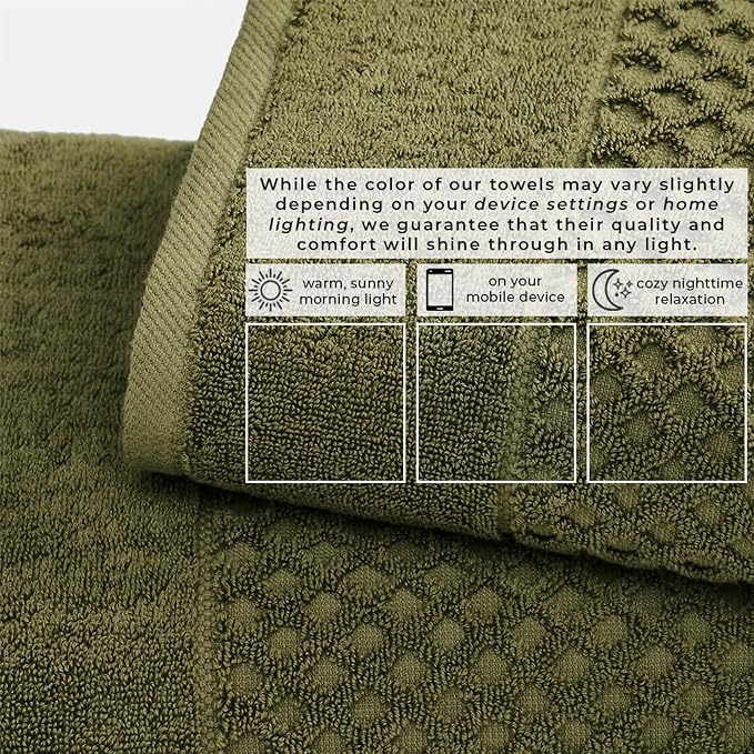 Great Bay Home Oversized Bath Sheets - 100% Cotton 2 Pack 68x35 Extra Large Towel - Absorbent, Durable, Quick-Dry Towels for Bathroom (Olive)