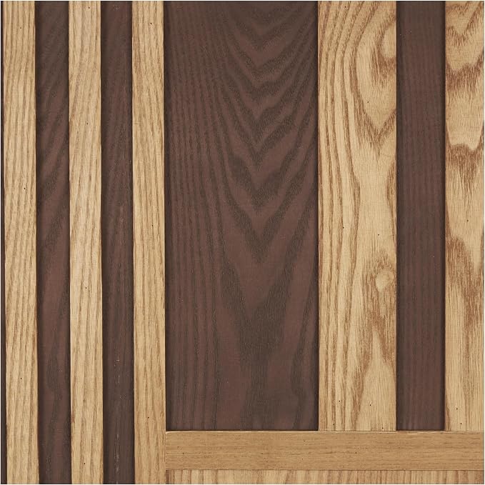 Deco 79 Wooden Geometric Home Wall Decor Carved Two-Toned Striped Wall Sculpture, Set of 2 Wall ArtW, 24" H, Brown