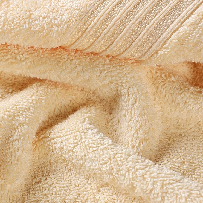 Superior Heritage Egyptian Cotton 3 Piece Towel Set, Assorted Absorbent Towels for Bathroom, Guest Bath, Luxury Home Decor Essentials, Includes 1 Bath, 1 Hand, 1 Face Towel/Washcloth, Canary