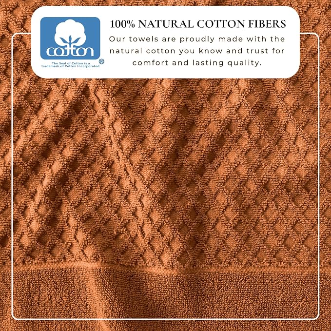 Great Bay Home Oversized Bath Sheets - 100% Cotton 2 Pack 68x35 Extra Large Towel - Absorbent, Durable, Quick-Dry Towels for Bathroom (Copper)