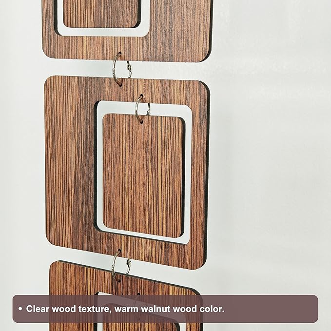 20PCS Retro Mid Century Modern Wall Art MCM Decor for Living Room Bedroom Kitchen Study, Walnut Wood Texture 16.5"x51.3"