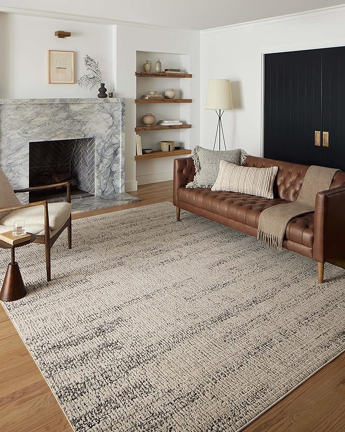 Loloi Darby Collection DAR-02 Oatmeal/Charcoal 5'-3" x 7'-6" Area Rug
