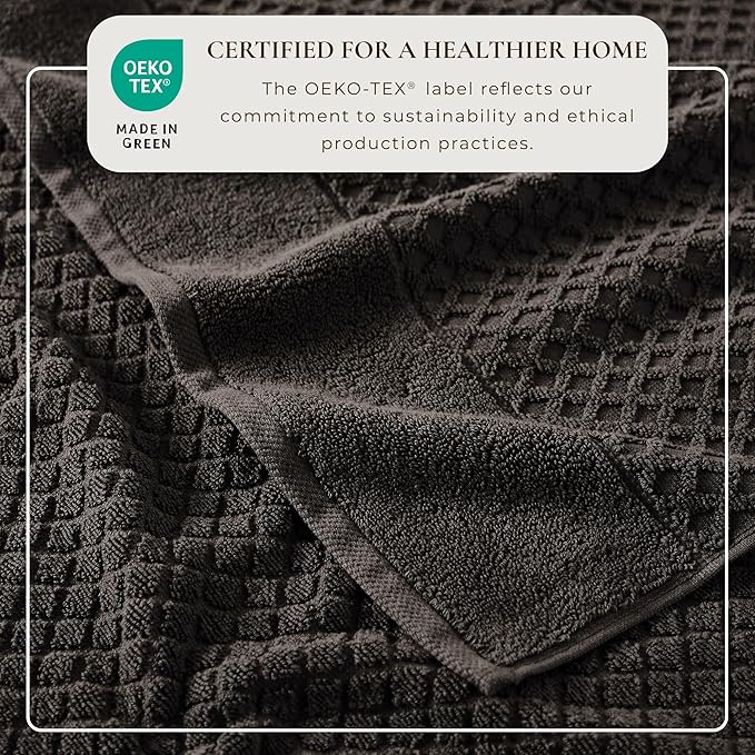 Great Bay Home Bath Towels - 100% Cotton 4 Pack 54x27 Bath Towel Set - Absorbent, Durable, Quick-Dry Towels for Bathroom (Midnight)