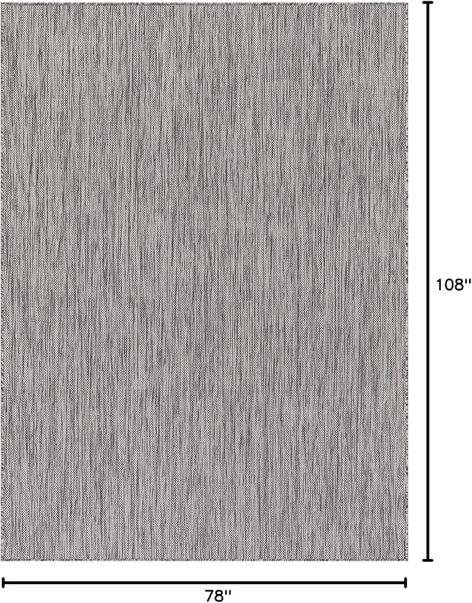 Washable Indoor Outdoor Rug 6x9 Weather Resistant Area Rugs Modern Solid for Porch Deck Balcony Backyard Patio Outside Carpet (6 X 9 Silver Grey)