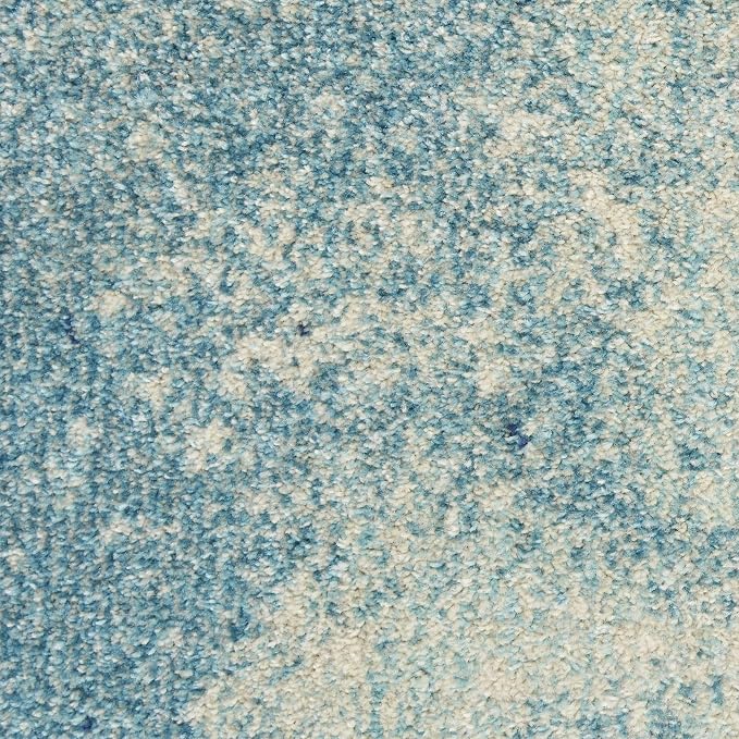 Nourison Home Passion Navy/Light Blue 2'2'' x 10' Area-Rug, Modern, Abstract, Easy-Cleaning, Non Shedding, Bed Room, Living Room, Dining Room, Kitchen, (10' Runner)