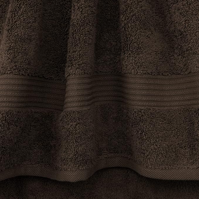 Cotton Paradise 100% Cotton Turkish Towel Set, Soft Absorbent Quick Dry, 4 Piece Hand Towel Set, Chocolate Brown