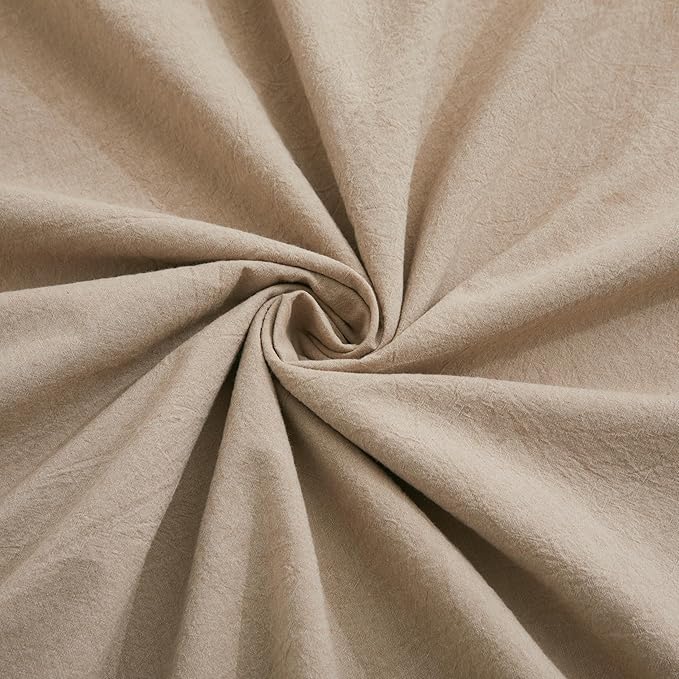 LOVQUE Bedding Duvet Cover Queen Size, 100% Washed Cotton Linen Like Natural Bedding Set with Zipper Closure (No Comforter), 90x90, Linen Grey