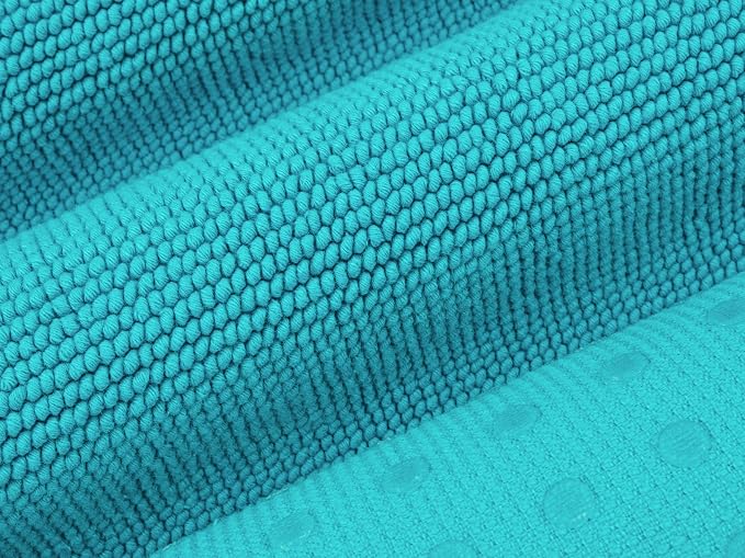 Cotton Paradise 100% Cotton Turkish Bathmat Rug, Soft Absorbent Quick Dry Non Slip, 17x24 Bathmat Rug, Turquoise