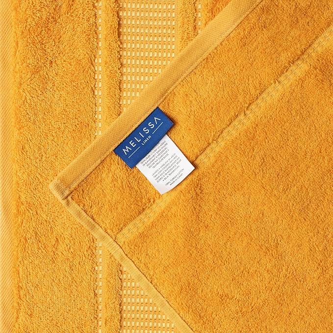 Melissa Linen 8 Piece Towel Set - 2 Bath, 2 Hand, 4 Fingertip Towels - 100% Turkish Cotton, Absorbent, Quick Dry, Durable and Soft - Yellow