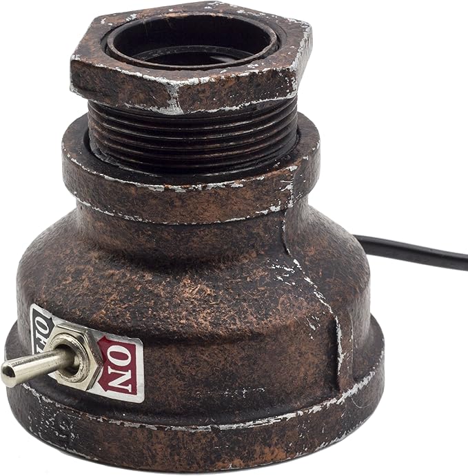 Loft Style Lamp, Corporal Bronze Steampunk Industrial Vintage Style, Water Pipe Table Desk Light with Dimmer, Aged Rustic Metal (Bronze) Replace The Bulb with dimmable Bulbs only
