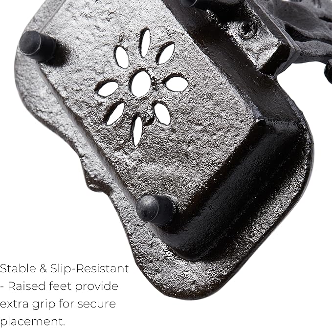 Cast Iron Metal Vintage Soap Dish – Rustic Soap Dish and Farmhouse Soap Holder with Decorative Wall-Mount Design – Ideal for Bathroom, Kitchen, or Vanity Organization