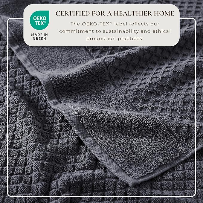 Great Bay Home Oversized Bath Sheets - 100% Cotton 2 Pack 68x35 Extra Large Towel - Absorbent, Durable, Quick-Dry Towels for Bathroom (Stone Blue)
