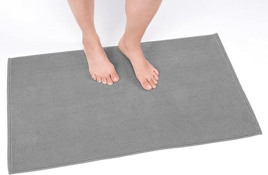 Cotton Paradise 100% Cotton Turkish Bathmat Rug, Soft Absorbent Quick Dry Non Slip, 20x34 Bathmat Rug, Light Grey