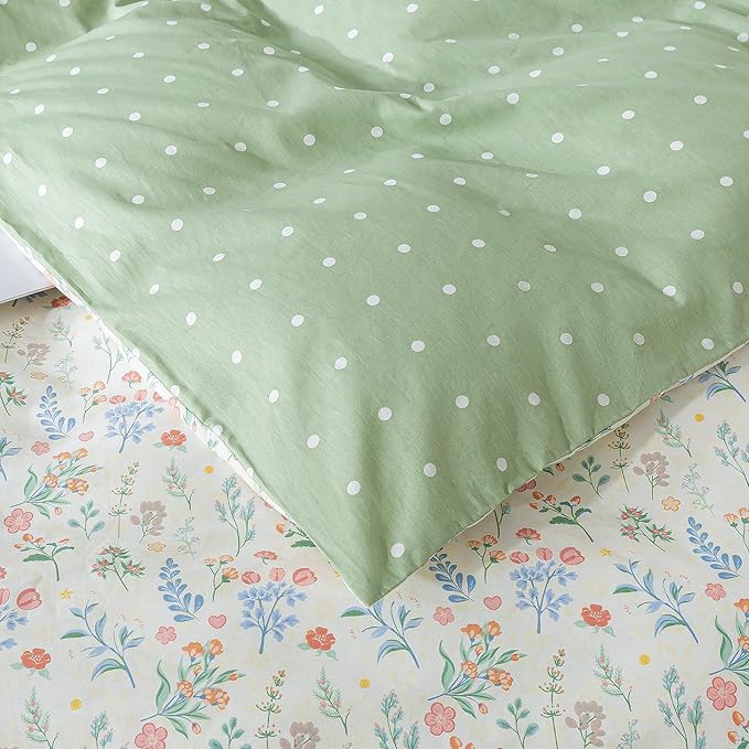 HoneiLife Duvet Dover King Size - 100% Cotton Bedlinen Set, Floral Comforter Cover with Zipper Closure & Corner Ties, 3-PC Wildflower Comforter Cover Sets