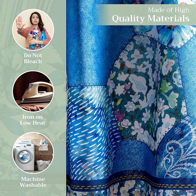 Maison d' Hermine Table Cloth Round Table 100% Cotton 69 Round Inches Tablecloth Reusable Decorative for Dining Room Farmhouse Home Valentines Day Decorations Spring Summer - Summer Blues