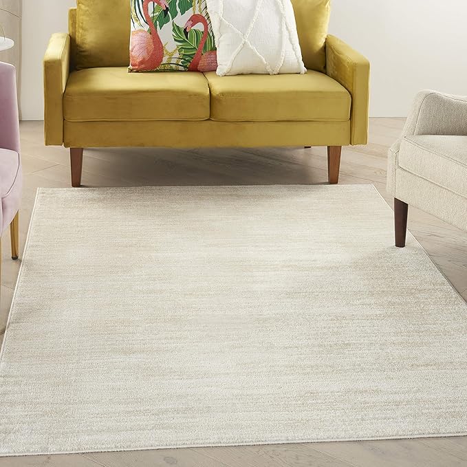 Nourison Home Nourison Essentials Ivory Beige 5' x 7' Area Rug - Easy Clean, Non Shedding, Bed Room, Living Room, Dining Room, Kitchen (5' x 7')