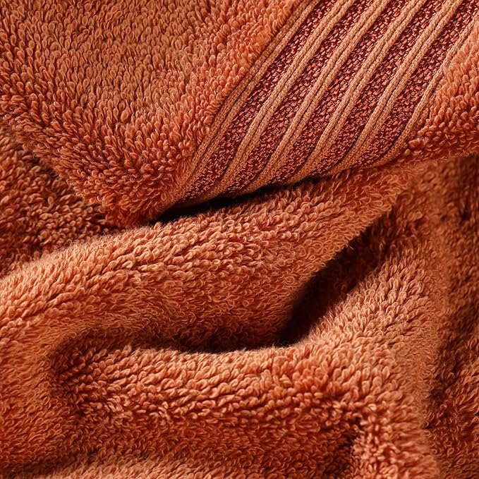 Superior Egyptian Cotton 3-Piece Towel Set, Assorted Towels for Home Bathroom, Master Bath, Decor Essentials, Includes 1 Bath, 1 Hand, 1 Face Towel/Washcloth, Quick Dry, Absorbent, Caramel Brown