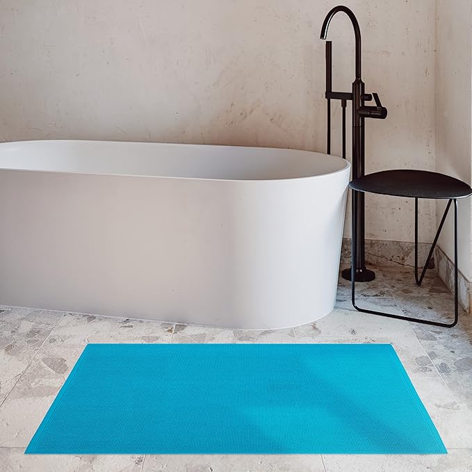 Cotton Paradise 100% Cotton Turkish Bathmat Rug, Soft Absorbent Quick Dry Non Slip, 20x34 Bathmat Rug, Ocean Aqua