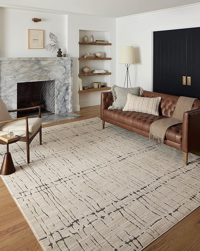 Loloi Darby Collection DAR-06 Sand/Dk. Grey 2'-7" x 12'-0" Runner Rug