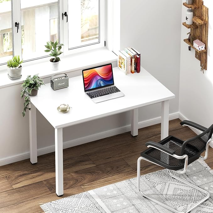 Need Small Desk, 31.5 inch Sturdy Writing Desk for Small Spaces, Computer Desk Teens Desk Study Table Laptop Desk Home Ofice Desk, White