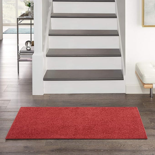 Nourison Home Nourison Essentials Brick Red 2' x 4' Area Rug - Easy Clean, Non Shedding, Bed Room, Living Room, Dining Room, Kitchen (2' x 4')