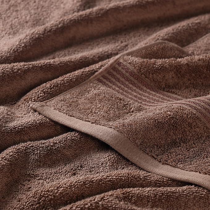 Superior Heritage Egyptian Cotton Bath Towel Set, Large Body Towels for Home Bathroom, Master, Guest Bath Decor, Plush, Absorbent Basics, Spa, Hotel, Resort, Luxury Essentials, Set of 4, Mocha