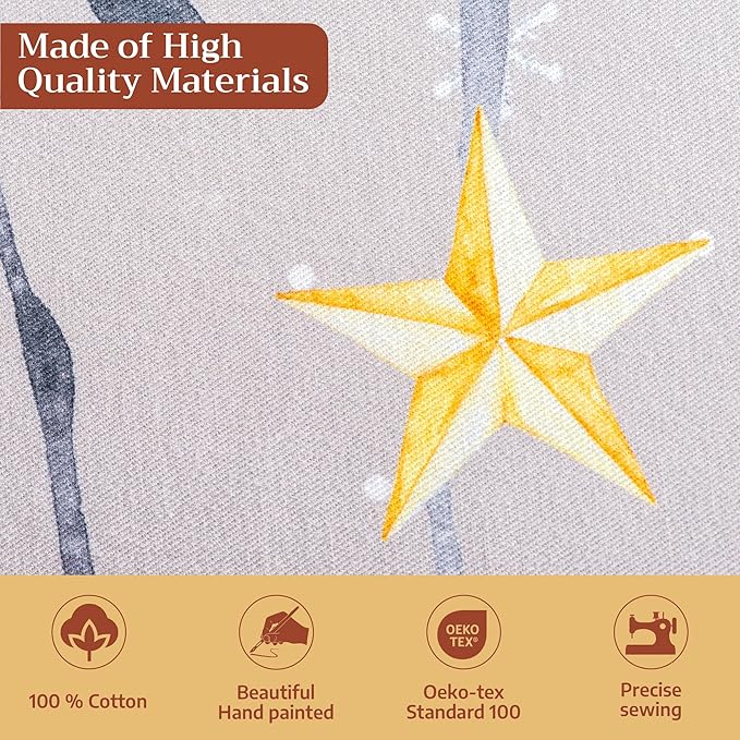 Maison d' Hermine Table Cloth Rectangle Table 100% Cotton 60 x 120 Inches Fall Tablecloth Reusable Everyday Use for Thanksgiving Christmas Decorations Dining Farmhouse Party (Fairy Christmas)