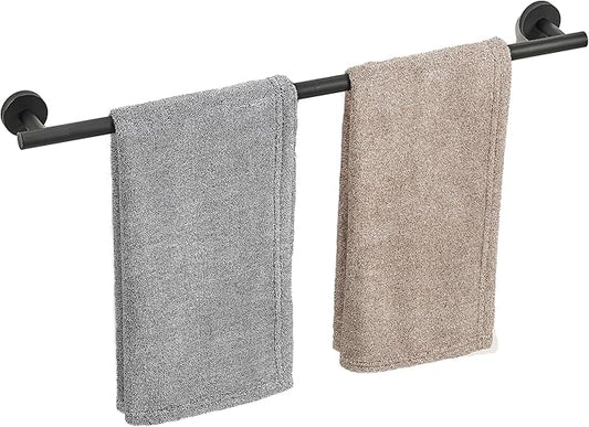 Matte Black Towel Bar, 24 Inch Towel Racks for Bathroom Wall Mounted, Thicken SUS304 Stainless Steel Heavy Duty Hand Towel Holder Organizer, Bathroom Accessories, Total Length 26.5 Inch