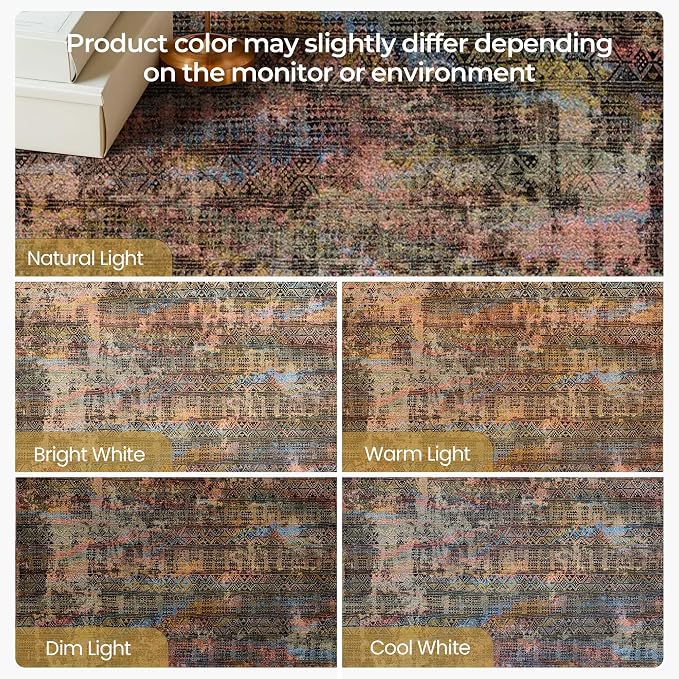 Kokia Abstract Area Rugs 9x12 Bedroom Washable Decor Low Pile Non-Slip Non-Shedding Indoor Black Gray Carpet Foldable Stain Resistant Floor Mat Living Room Dining Room, Oslo Fireworks