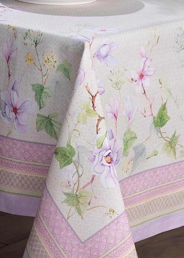 Maison d' Hermine Table Cloth Rectangle Table 100% Cotton 70 x 120 Inches Tablecloth Reusable Decorative for Dining Room Farmhouse Home Valentines Day Decorations Spring Summer - Magnolia Mornings