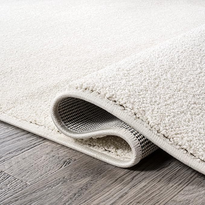 JONATHAN Y Haze Solid Low-Pile Cream Runner Rug 2x8, Coastal,Bohemian,Minimalist,Classic, Easy-Cleaning for Living Room,Bedroom,Kitchen,Pet Friendly,Non-Shedding (SEU100T-28)