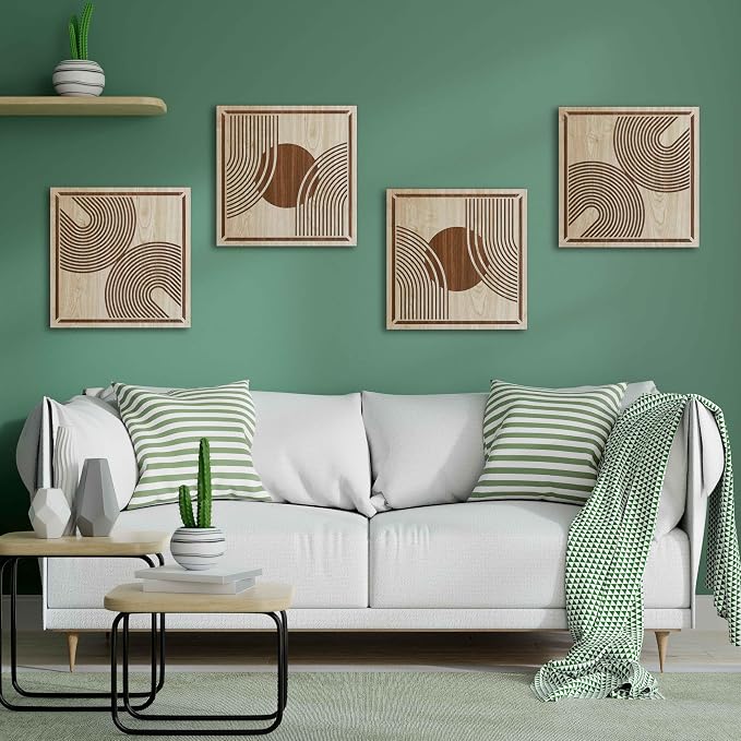 Eclectic Mid Century Wood Signs, Vintage Inspired Maximalist Wood Wall Art, Wall Accent for Trendy Living Room, Office and Bedroom