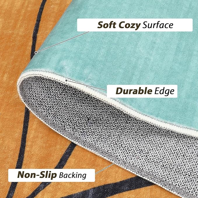 Modern Minimalist Art Texture Irregular Rug 8x10 Beige Black Gray Abstract Shaped Area Rug for Living Room Bedroom Nursery Washable Low Pile Shaggy Carpet Under Dining Table Non Skid Floor Mats