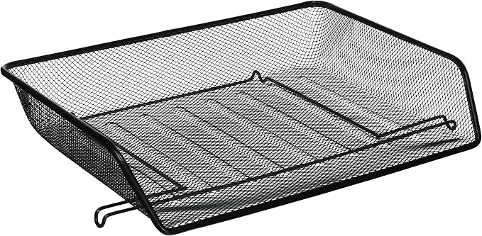 Lorell Letter Tray, Side Load, 14-1/4 x 10-3/4 x 3 Inches, Steel Mesh/Black