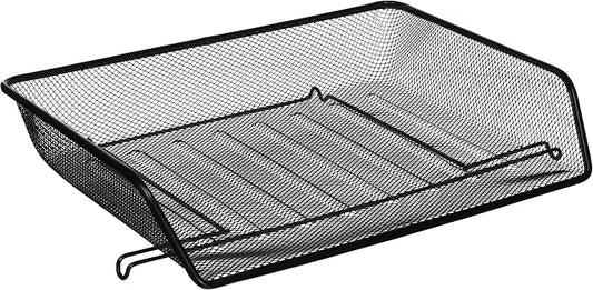 Lorell Letter Tray, Side Load, 14-1/4 x 10-3/4 x 3 Inches, Steel Mesh/Black