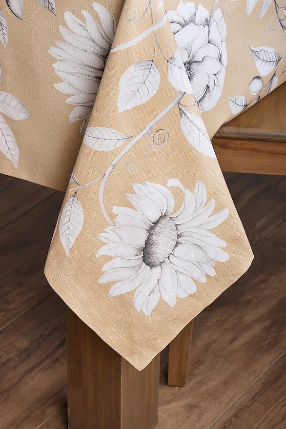 Maison d' Hermine Table Cloth Rectangle Table 100% Cotton 60 x 120 Inches Fall Tablecloth Reusable Everyday Use for Thanksgiving Christmas Decorations Dining Farmhouse Party (Pretty Autumn)