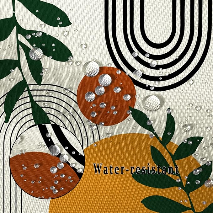 Baocicco Boho Mid Century Shower Curtain Sun Leaves Modern Abstract Geometric Aesthetic Shower Curtains for Bathroom Bathtubs Waterproof Fabric Shower Curtain with Hooks 72x78 Inches