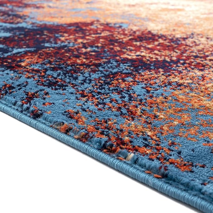 LUXE WEAVERS Modern Splatter Abstract Area Rug, Blue 6x9