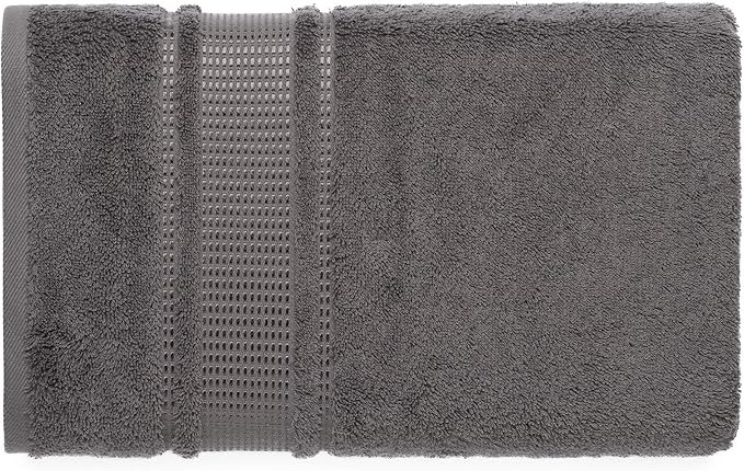 Melissa Linen, 4 Piece Washcloth, 100% Turkish Cotton Towel Set for Bath and Kitchen, 12 in x 12 in, Absorbent, Quick Dry, Durable and Soft, Wash Rags, Dark Gray