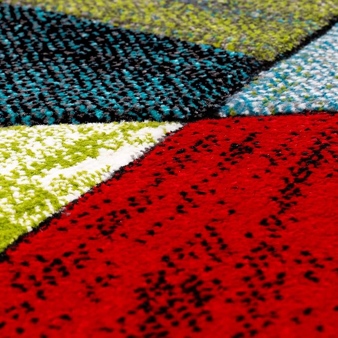 Paco Home Colorful Area Rug with Geometric Shapes in Multicolor, Size: 4' x 5'7"