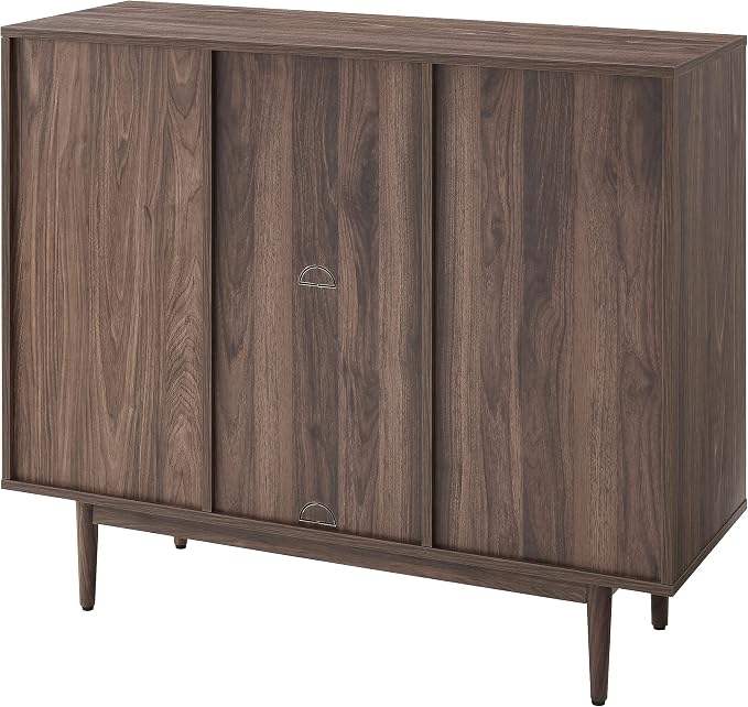 Crosley Furniture Liam Record Storage Cube Bookcase with 6 Cubes, Vinyl Record Holder and Bookshelf, Walnut
