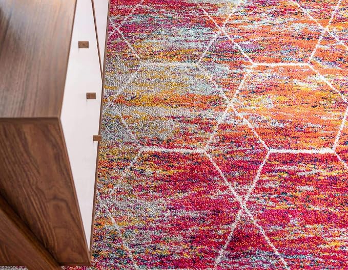 Unique Loom Trellis Frieze Collection Area Rug - Geometric (8' x 11', Multi/ Ivory)